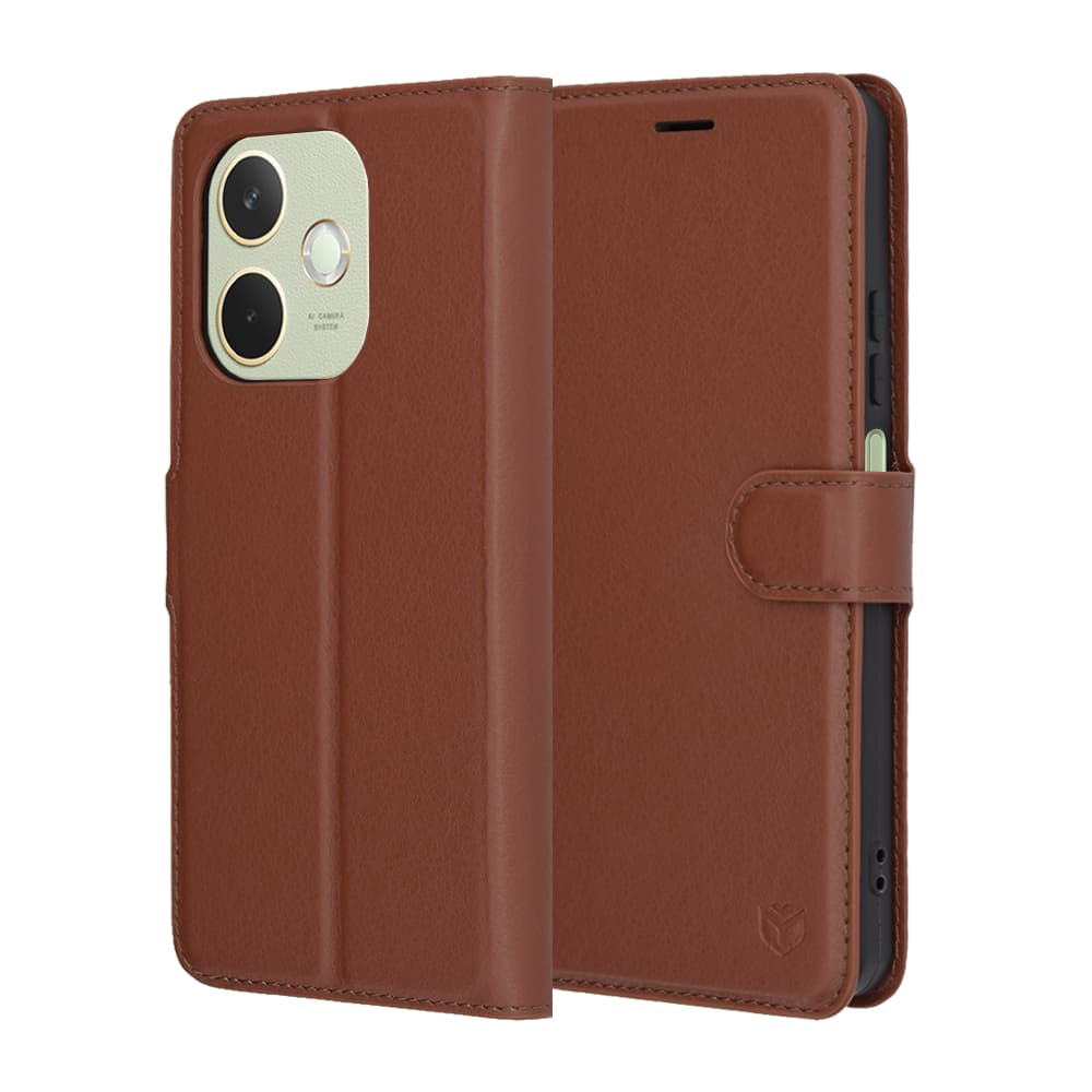 Pouzdro Techsuit Leather Folio pro Oppo A5 Pro 4G A5 Pro 5G hnědé - náhled 1