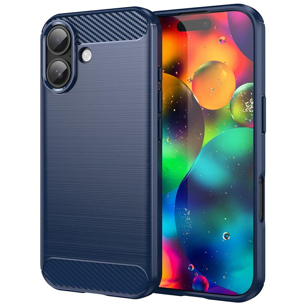 Techsuit Carbon Silicone pro iPhone 17 modrý - náhled 1