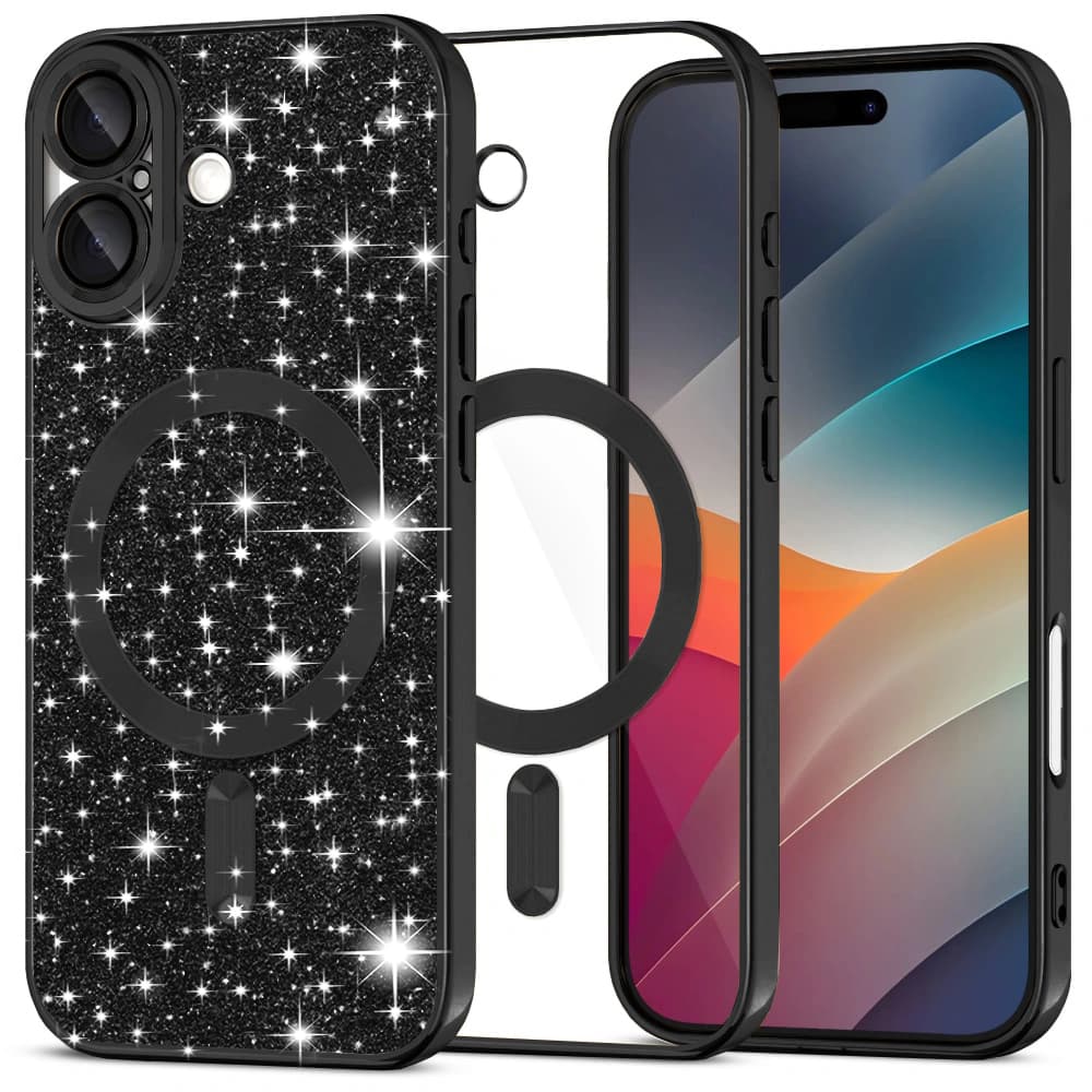Techsuit Luxury Glitter MagSafe pro iPhone 17 černý - náhled 1