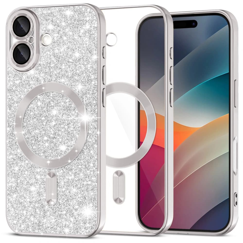 Techsuit Luxury Glitter MagSafe pro iPhone 17 stříbrný - náhled 1