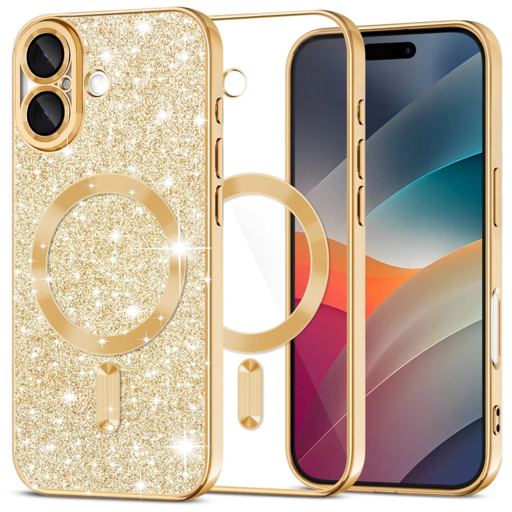 Techsuit Luxury Glitter MagSafe pro iPhone 17 zlatý - náhled 1