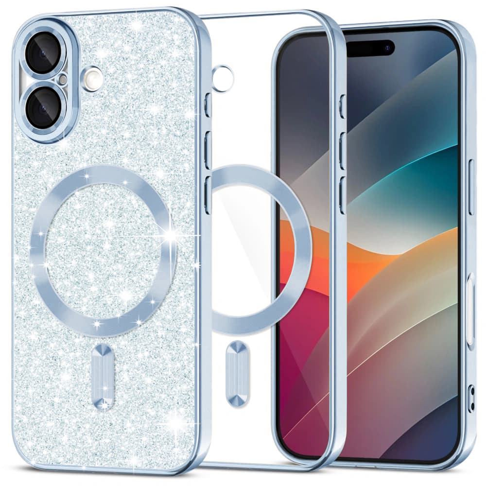 Techsuit Luxury Glitter MagSafe pro iPhone 17 světle modrá - náhled 1