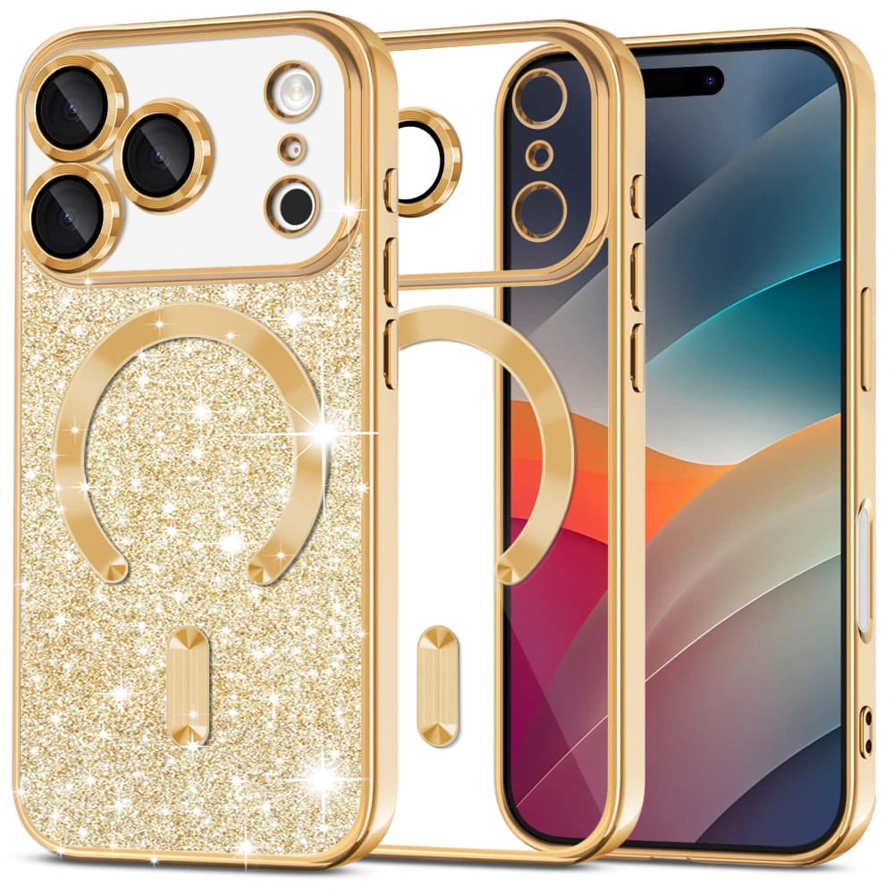 Techsuit Luxury Glitter MagSafe pro iPhone 17 Pro zlatý - náhled 1