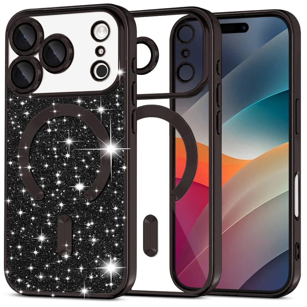 Techsuit Luxury Glitter MagSafe pro iPhone 17 Pro Max černý - náhled 1