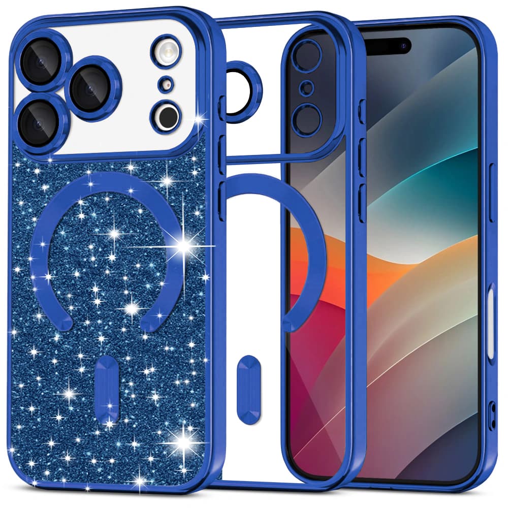 Techsuit Luxury Glitter MagSafe pro iPhone 17 Pro Max v tmavě modré - náhled 1