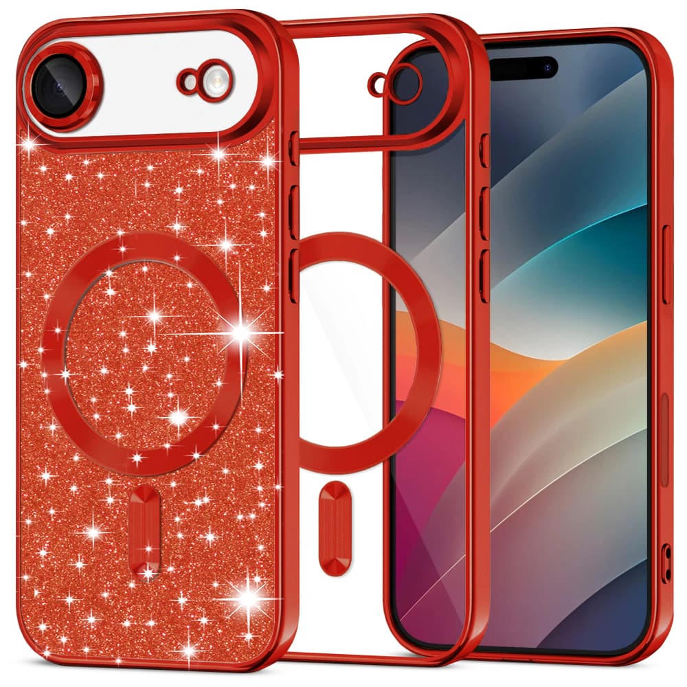 Techsuit Luxury Glitter MagSafe pro iPhone 17 Air červený - náhled 1