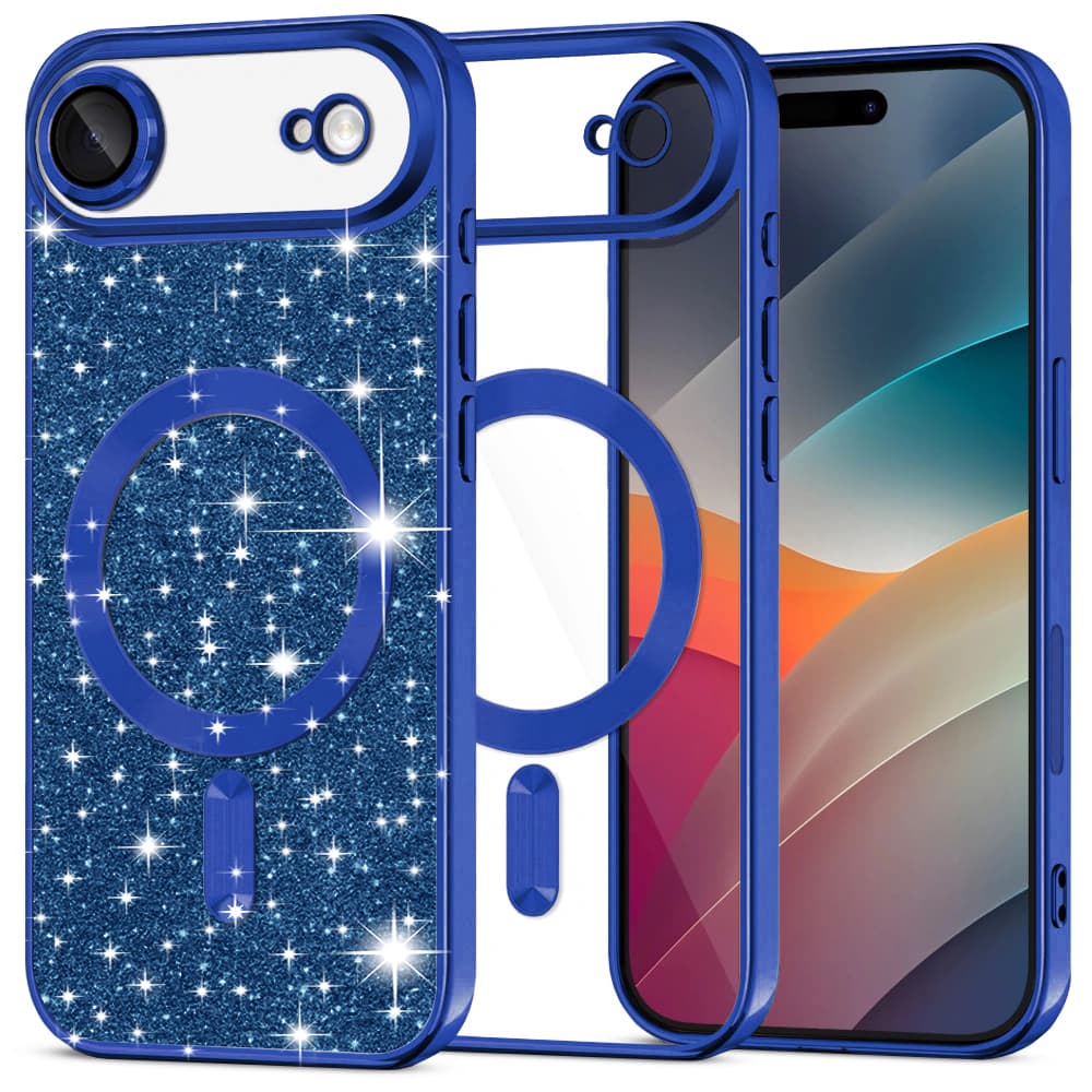 Techsuit Luxury Glitter MagSafe pro iPhone 17 Air v tmavě modré - náhled 1