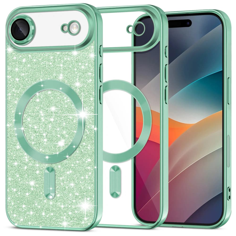 Techsuit Luxury Glitter MagSafe pro iPhone 17 Air světle zelená - náhled 1
