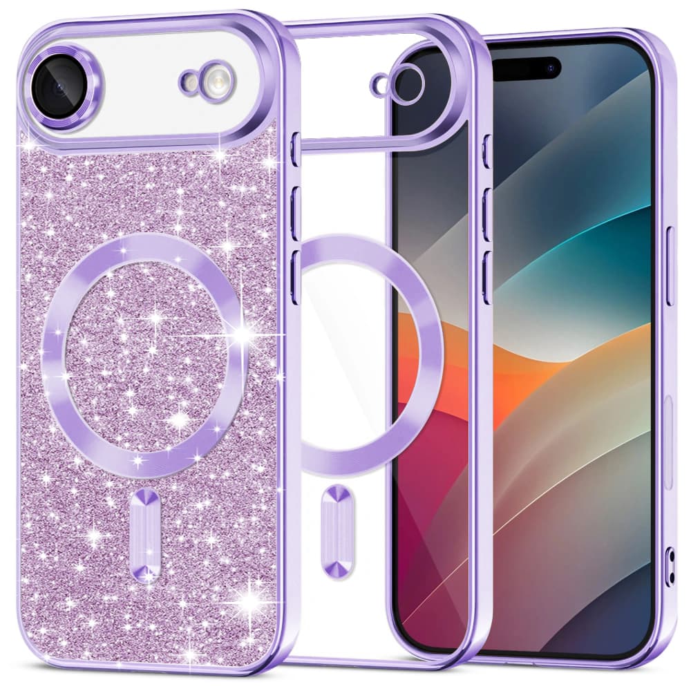 Techsuit Luxury Glitter MagSafe pro iPhone 17 Air světle fialová - náhled 1