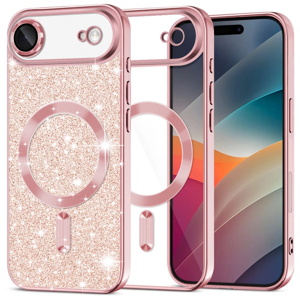 Techsuit Luxury Glitter MagSafe pro iPhone 17 Air růžově zlatý - náhled 1