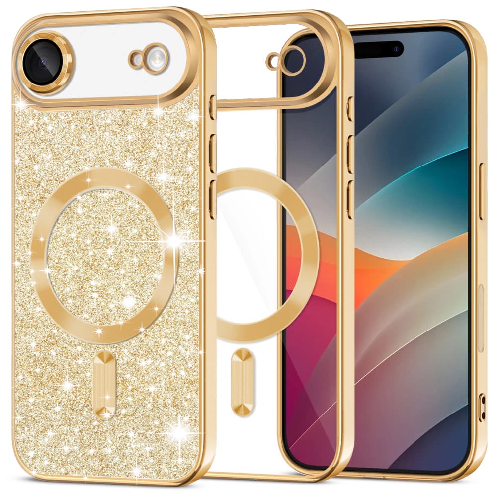 Techsuit Luxury Glitter MagSafe pro iPhone 17 Air zlatý - náhled 1