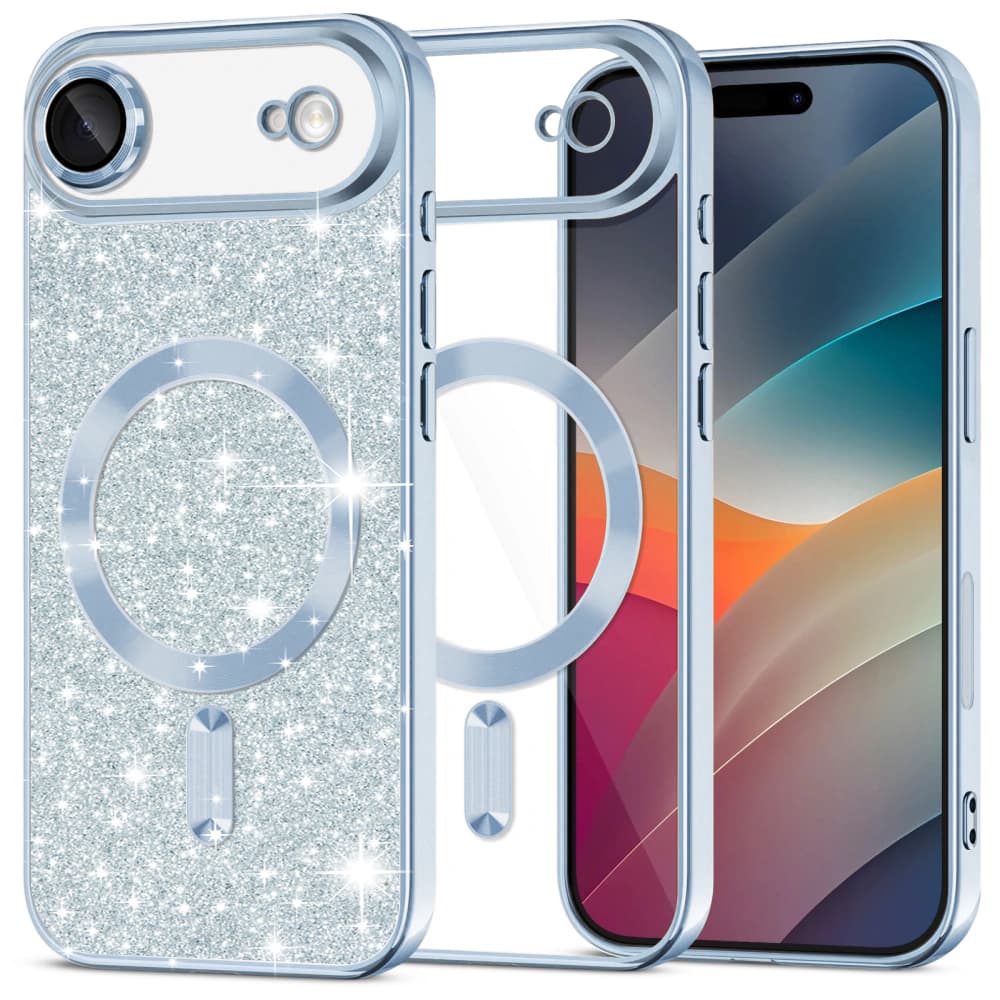 Techsuit Luxury Glitter MagSafe pro iPhone 17 Air světle modrý - náhled 1