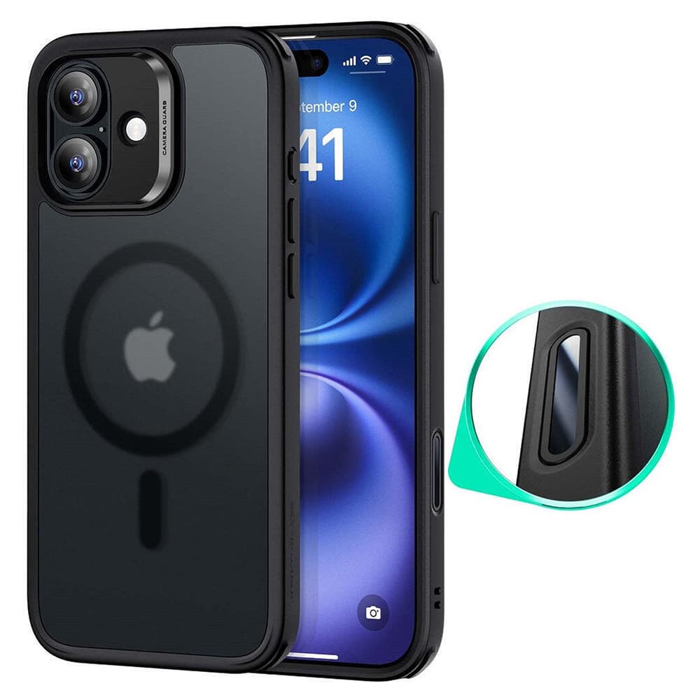 ESR Classic Hybrid HaloLock pro iPhone 16 v matné černé - náhled 1