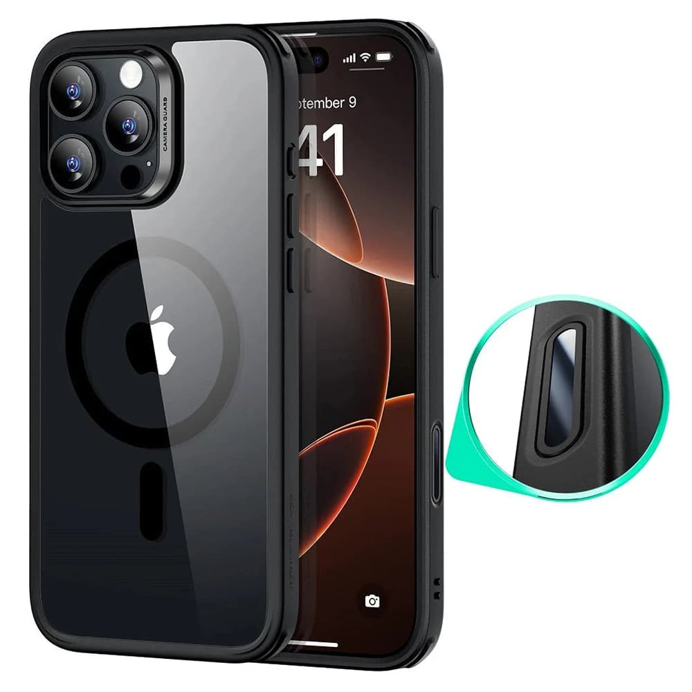 ESR Classic Hybrid HaloLock pro iPhone 16 Pro Max čirý černý - náhled 1