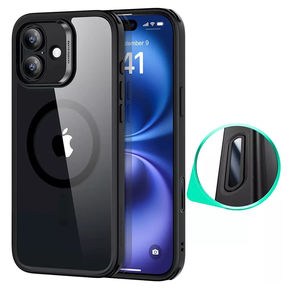 ESR Classic Hybrid HaloLock pro iPhone 16 černá průhledná - náhled 1