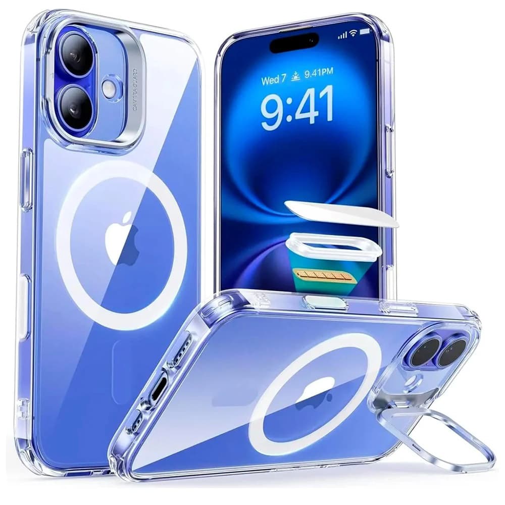 ESR Classic Hybrid HaloLock Kickstand pro iPhone 16 průhledný - náhled 1