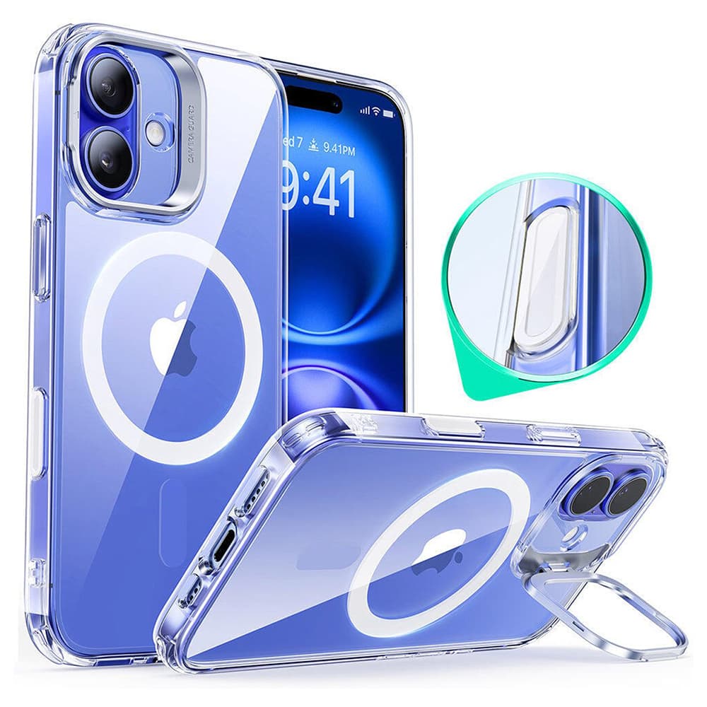 ESR Classic Hybrid HaloLock Kickstand iPhone 16 Plus průhledný - náhled 1