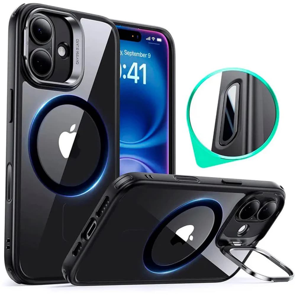 ESR Classic Hybrid HaloLock Kickstand iPhone 16 černá průhledná - náhled 1