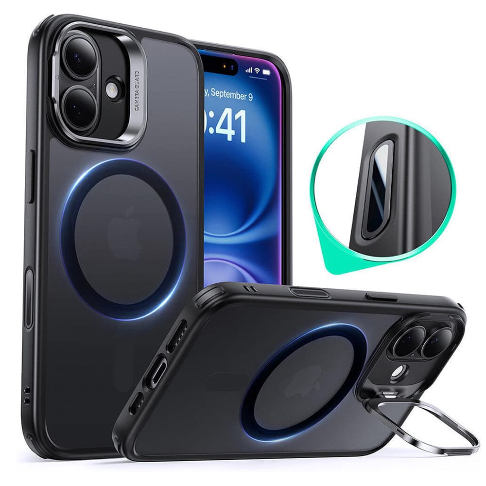 ESR Classic Hybrid HaloLock Kickstand pro iPhone 16 v matné černé - náhled 1