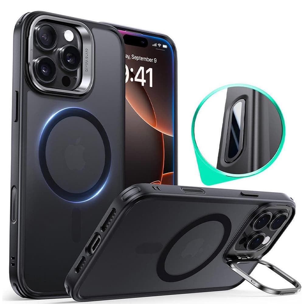 ESR Classic Hybrid HaloLock Kickstand iPhone 16 Pro matná černá - náhled 1