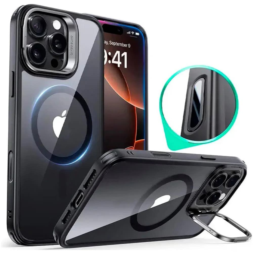 ESR Classic Hybrid HaloLock Kickstand iPhone 16 Pro Max černá průhledná - náhled 1