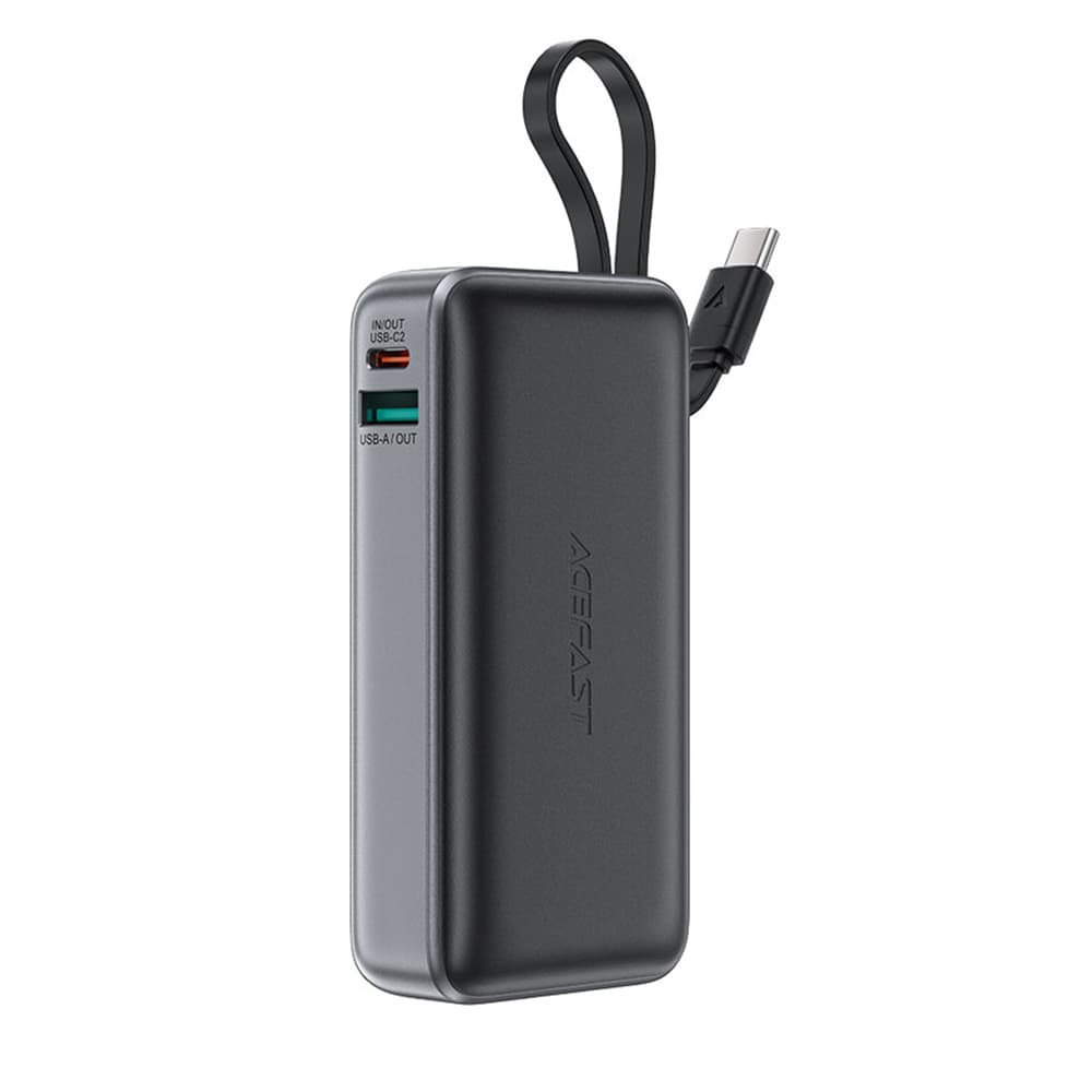 Acefast Power Bank M7-10000 s kabelem Type-C černá - náhled 1