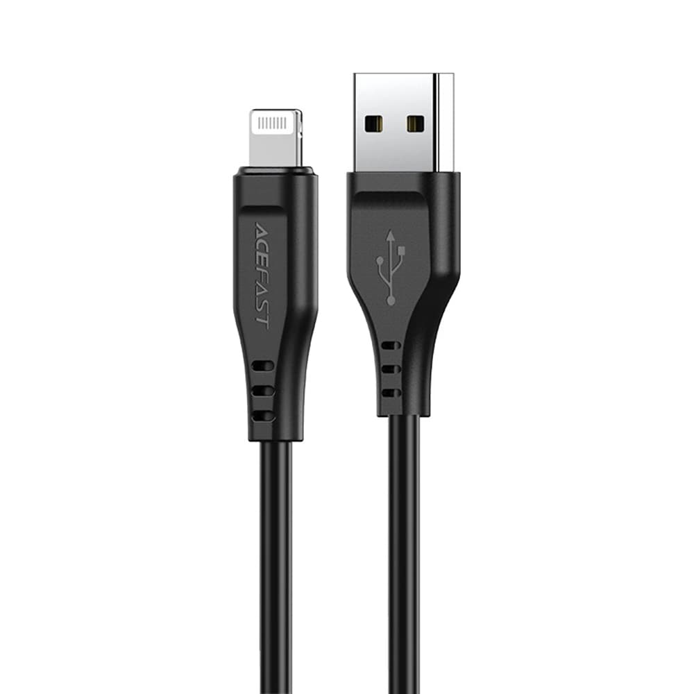 Acefast Datový kabel C3-02 USB na Lightning 2.4A 480Mbps MFi 1.2m černý - náhled 1