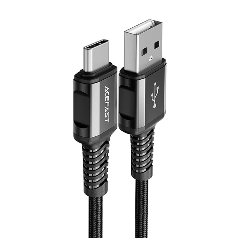 Acefast Data Cable C1-04 USB na Type-C 3A Rychlé nabíjení Nylon 1.2m černá - náhled 1