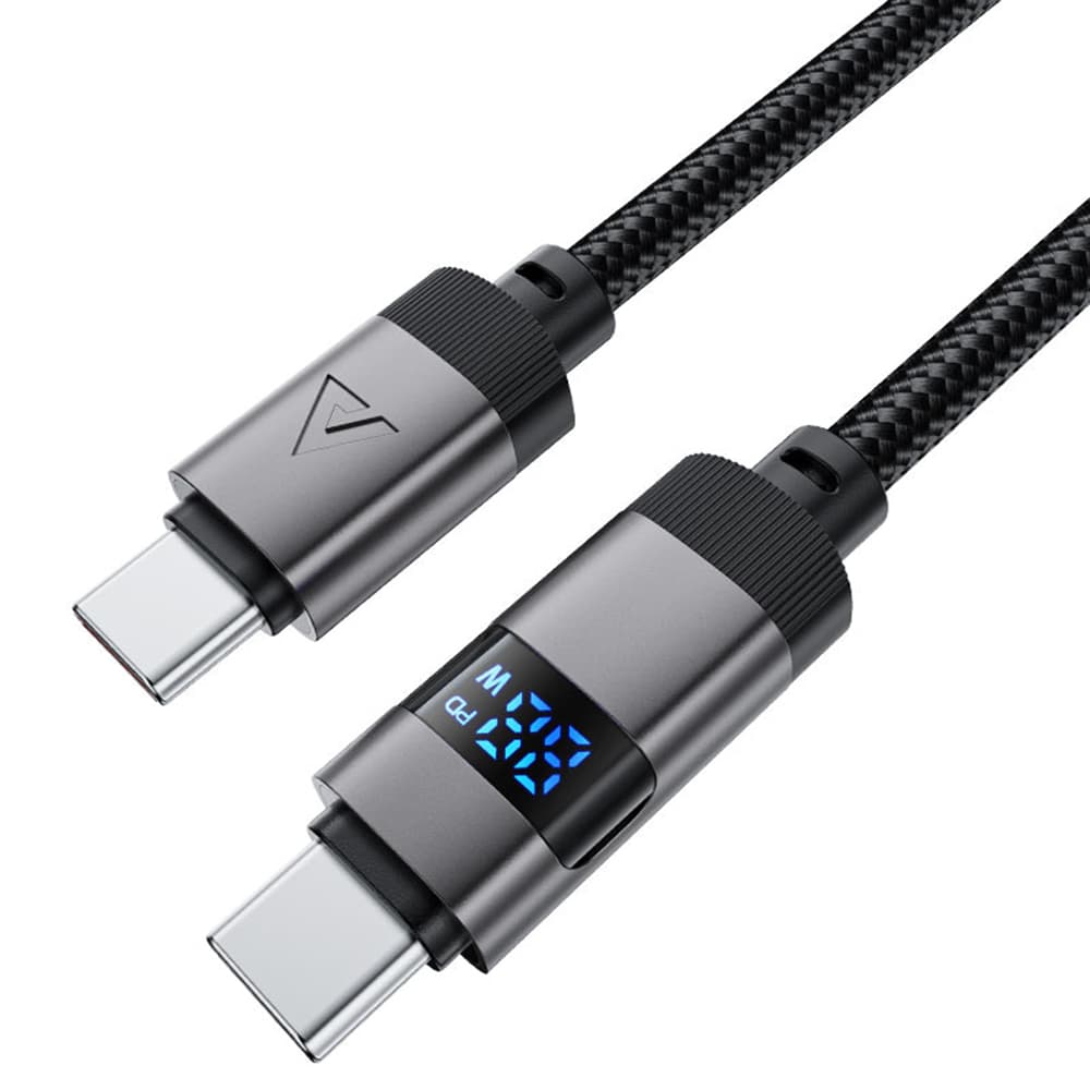 Acefast Data Cable C15-03 s digitálním displejem rychlé nabíjení Type-C 1.2m černá - náhled 1