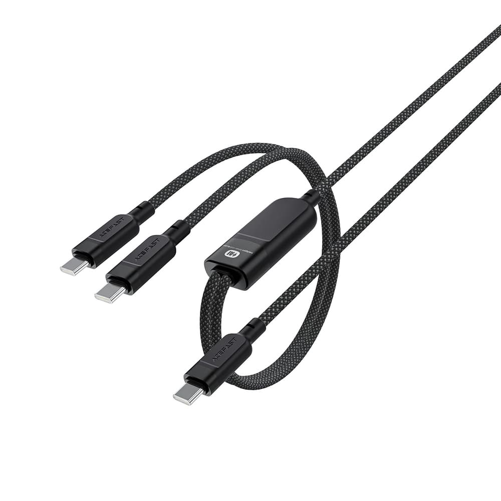 Acefast Data Cable C5-11 Rychlonabíjecí USB-C na 2x Type-C 1.2m černý - náhled 1
