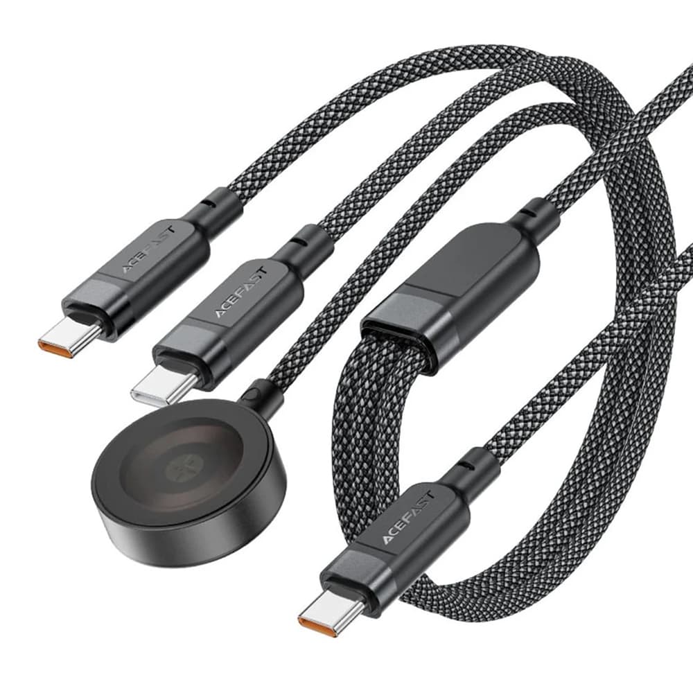 Acefast Datový kabel C6-11 Rychlé nabíjení 2x Type-C Bezdrátová nabíječka USB-C 3v1 1.2m Černá - náhled 1