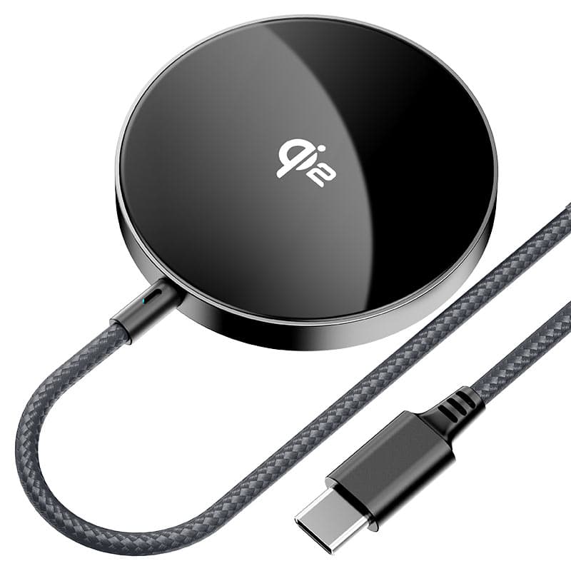 Acefast Magnetic Wireless Charger E24 MagSafe Rychlé Nabíjení Qi2 Type-C 15W 2.25A Tvrzené Sklo 1.2m Kovově Šedá - náhled 1