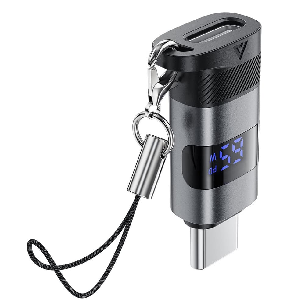 Acefast Adaptér J9 s digitálním displejem Type-C na USB-C kovově šedý - náhled 1