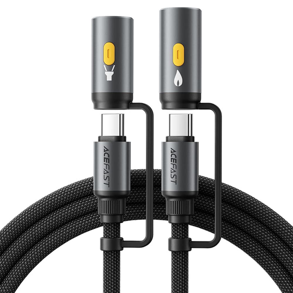 Acefast Data Cable J4 Multifunkční Rychlonabíjecí Type-C LED Světlo Type-C Černý - náhled 1