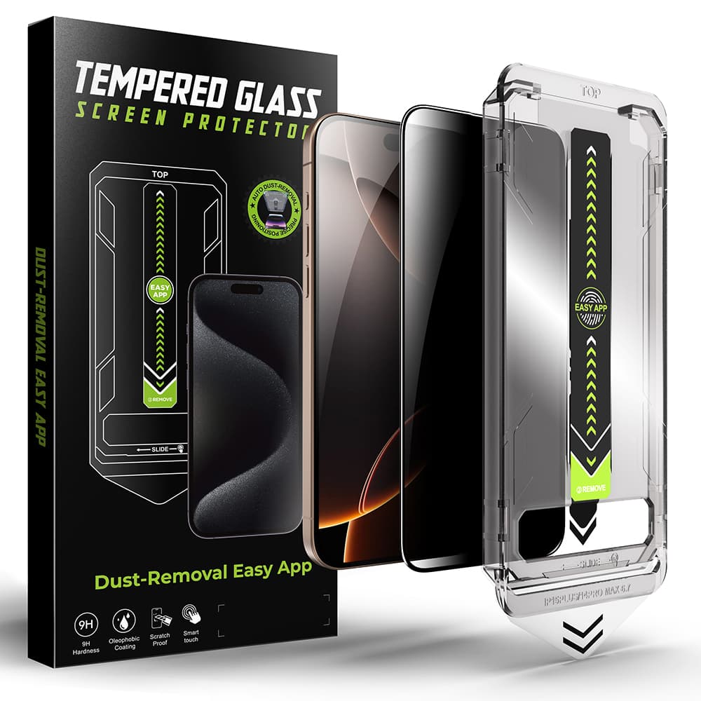 Techsuit TitanGlass FullCover pro iPhone 13 13 Pro 14 16e Privacy černá - náhled 1