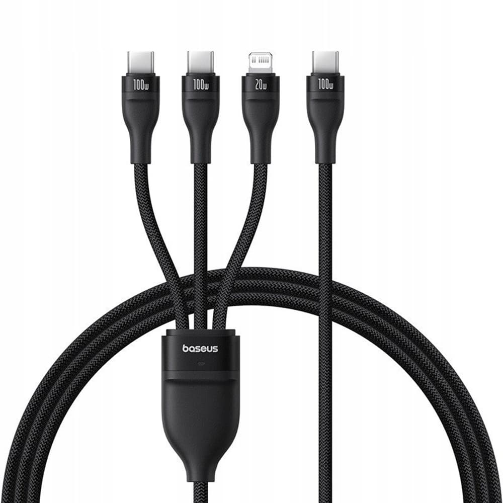 Baseus Data Cable Flash Series 3 USB-C na 2x USB-C Lightning 1.5m černý - náhled 1