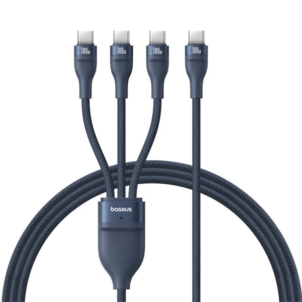 Baseus Data Cable Flash Series 3 USB-C na 3x Type-C 1.5m modrá - náhled 1