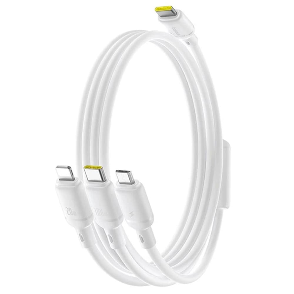 Baseus Data Cable Silky 100W 1.5m Moon White Rychlé nabíjení Type-C Micro-USB Lightning USB-C - náhled 1