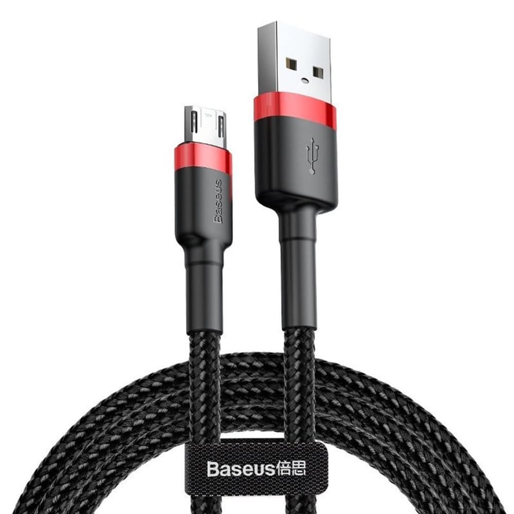 Baseus Data Cable Cafule CAMKLF-H91 USB na Micro-USB 2A 3m černá červená - náhled 1