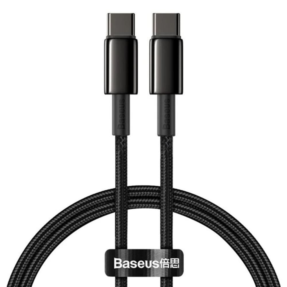 Baseus Data Cable Tungsten Gold CATWJ-01 Type-C na Type-C Rychlé nabíjení 100W 1m černá - náhled 1