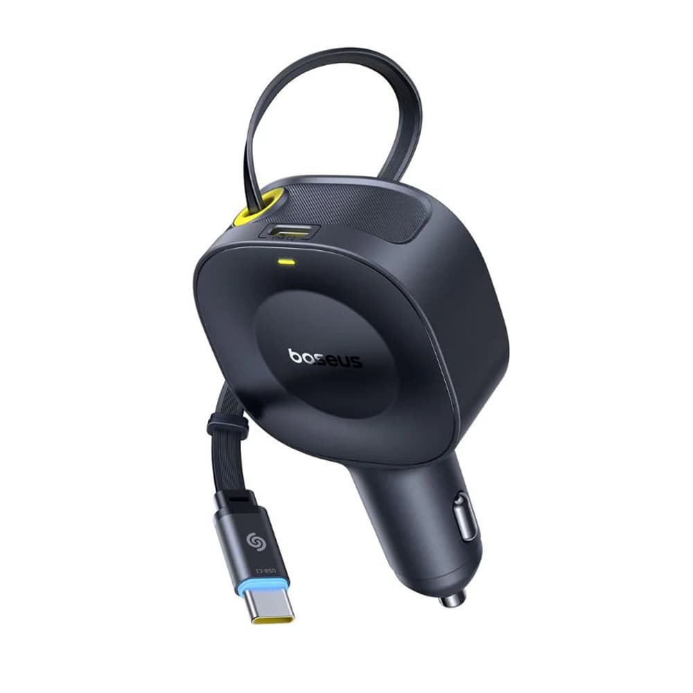 Baseus Car Charger PrimeTrip VR2 s navíjecím kabelem 2 x Type-C 30W černý - náhled 1