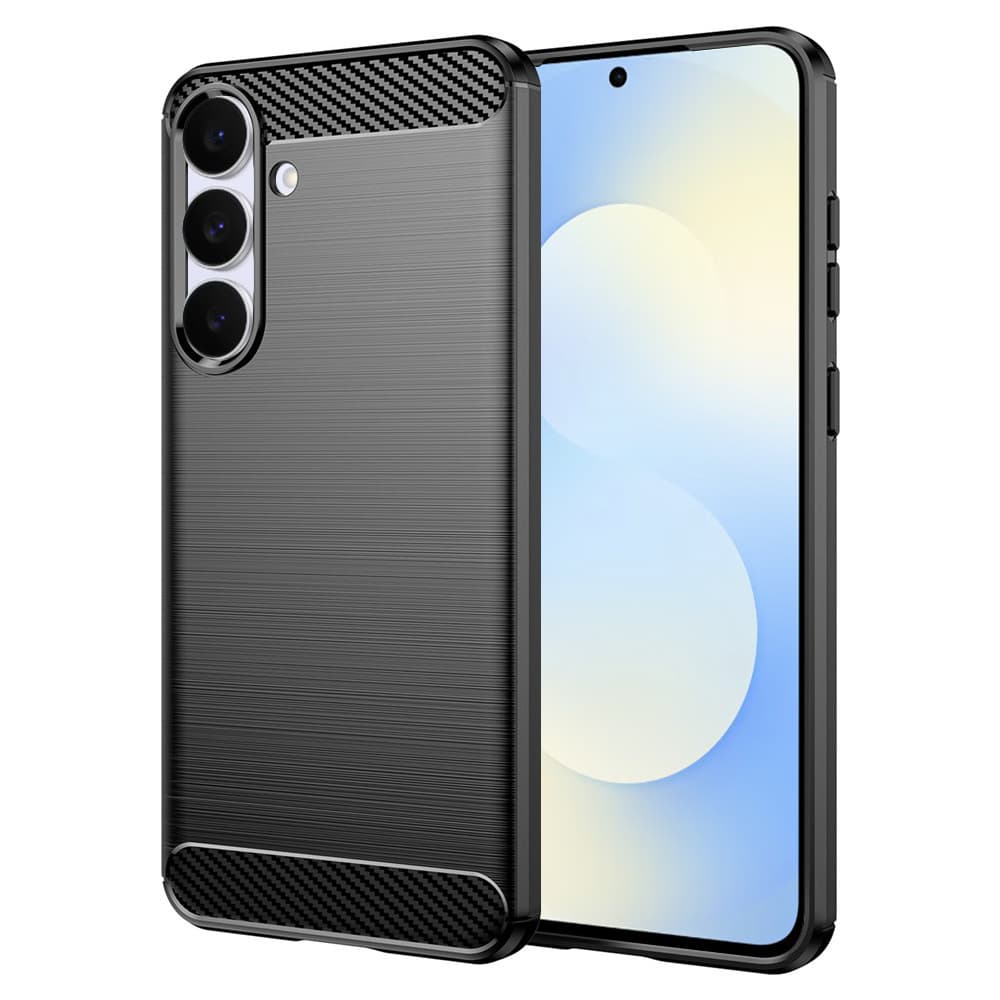 Techsuit Carbon Silicone pro Samsung Galaxy S25 FE černý - náhled 1