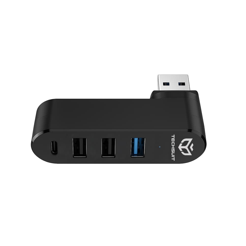 Techsuit Docking Station SplitterNode 4 v 1 USB na 3x USB 1x Type-C černá - náhled 1