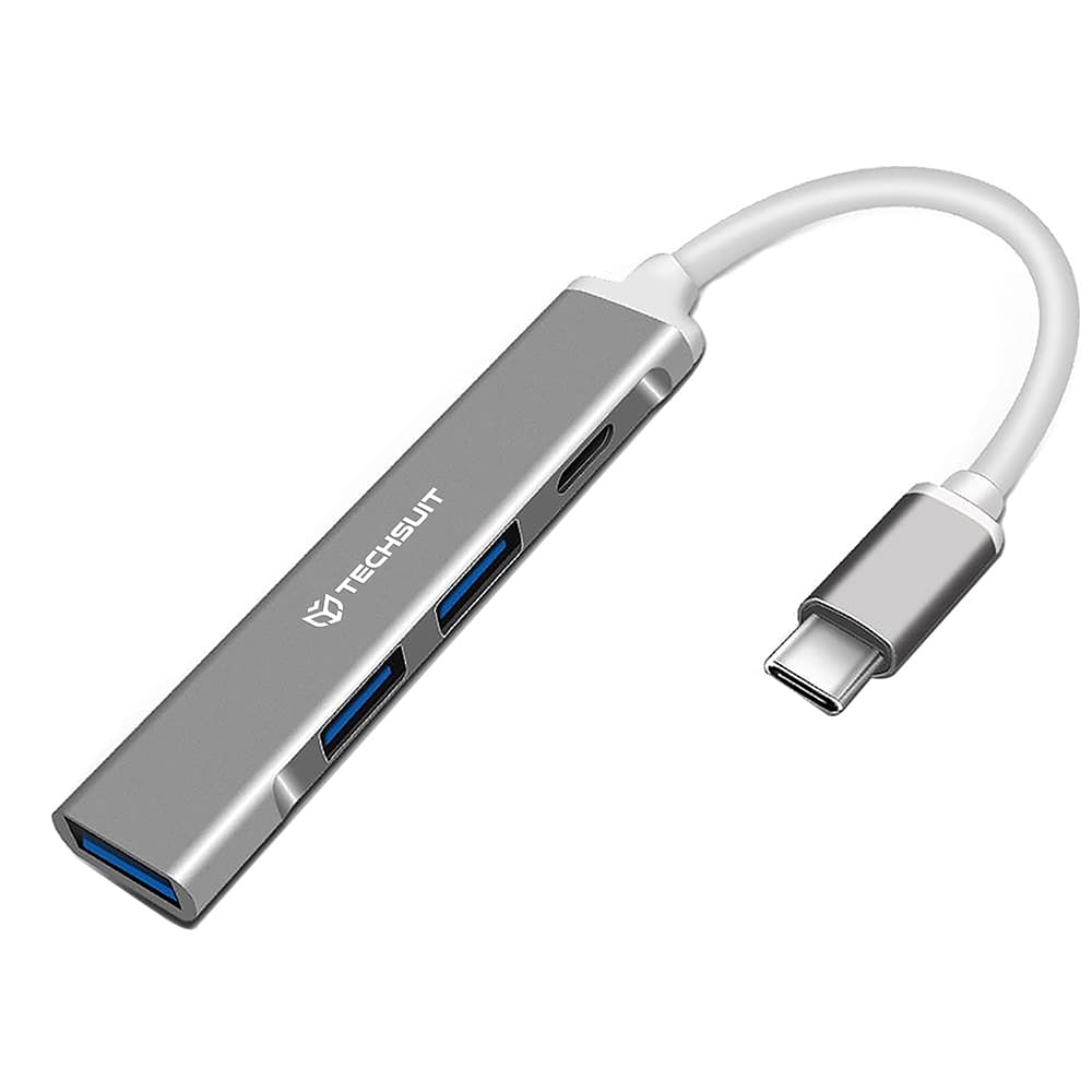 Techsuit Docking Station PolarisBridge 4 v 1 (H18) USB-C na USB Šedá Bílá - náhled 1