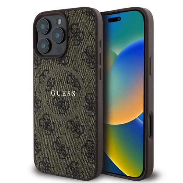 Guess 4G Ring Classic Logo MagSafe iPhone 16 Pro Max hnědý - náhled 1