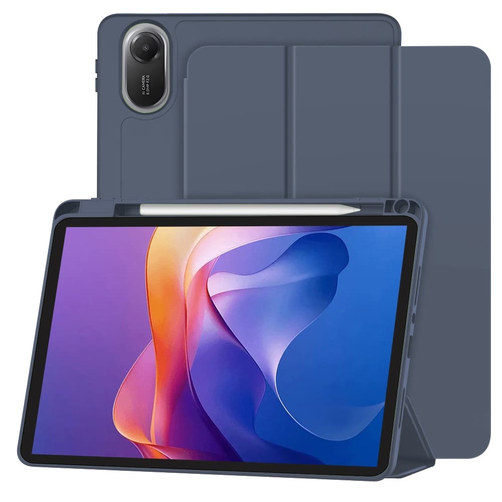 Pouzdro Techsuit Flex Trifold s držákem na tužku pro Xiaomi Redmi Pad 2 tmavě modré - náhled 1