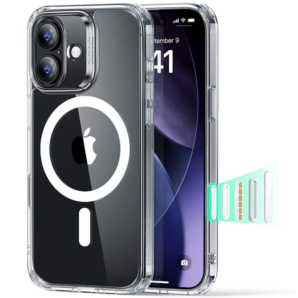 ESR Classic Hybrid HaloLock pro iPhone 17 průhledný - náhled 1