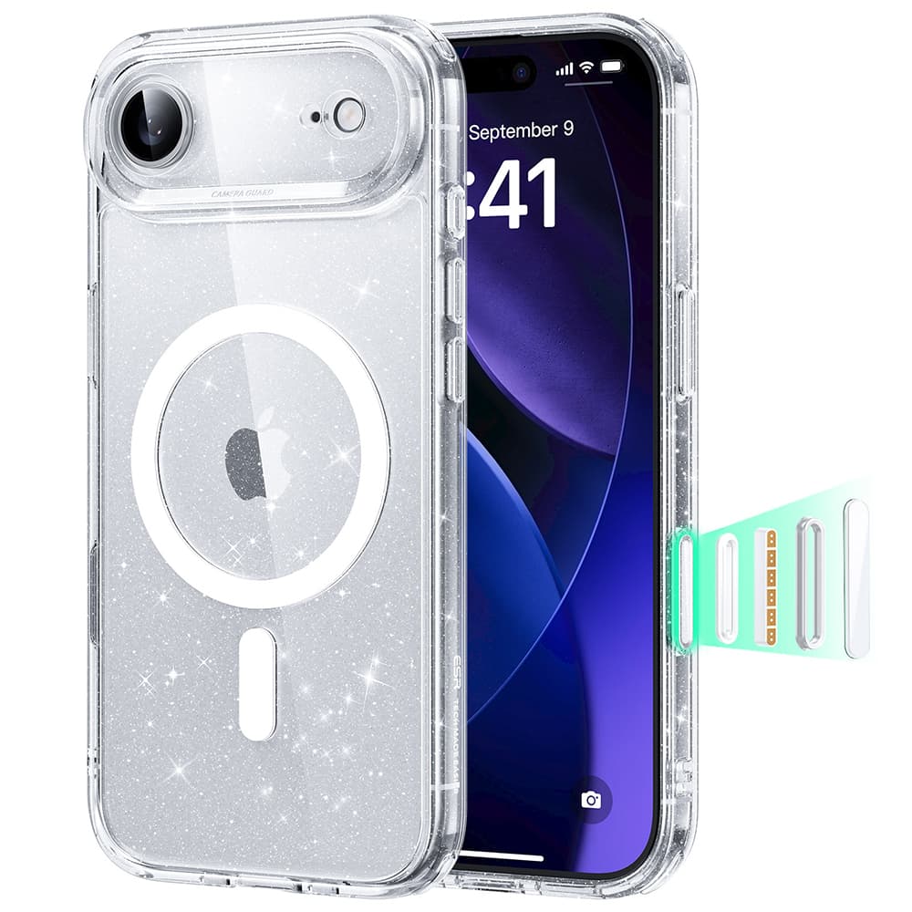 ESR Classic Hybrid HaloLock pro iPhone 17 Air čirý třpytivý - náhled 1