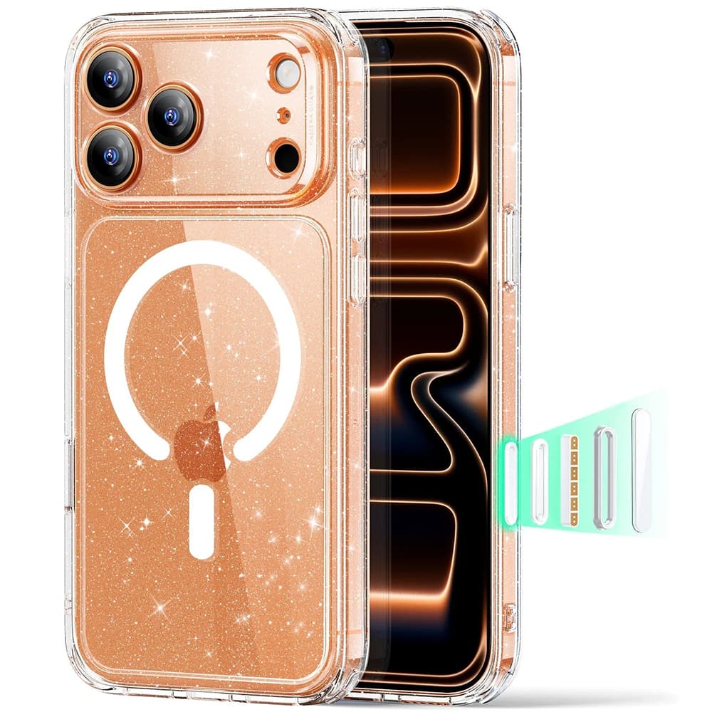 ESR Classic Hybrid HaloLock pro iPhone 17 Pro čirý třpytivý - náhled 1