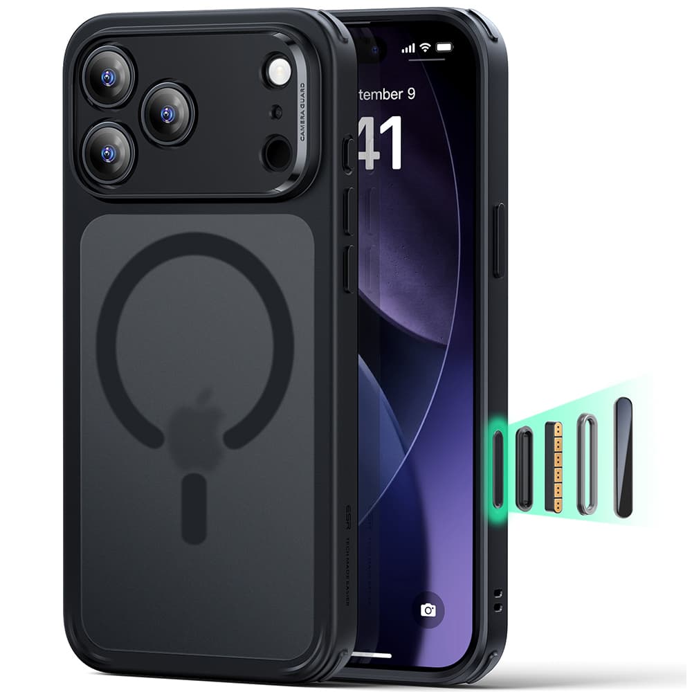 ESR Classic Hybrid HaloLock pro iPhone 17 Pro v matné černé - náhled 1